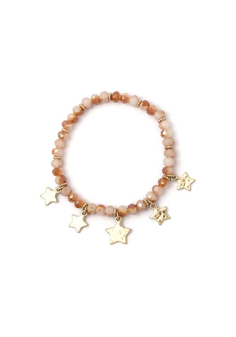STAR CHARM BEADED STRETCH BRACELET