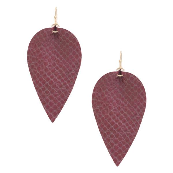 PU LEATHER DANGLE EARRING