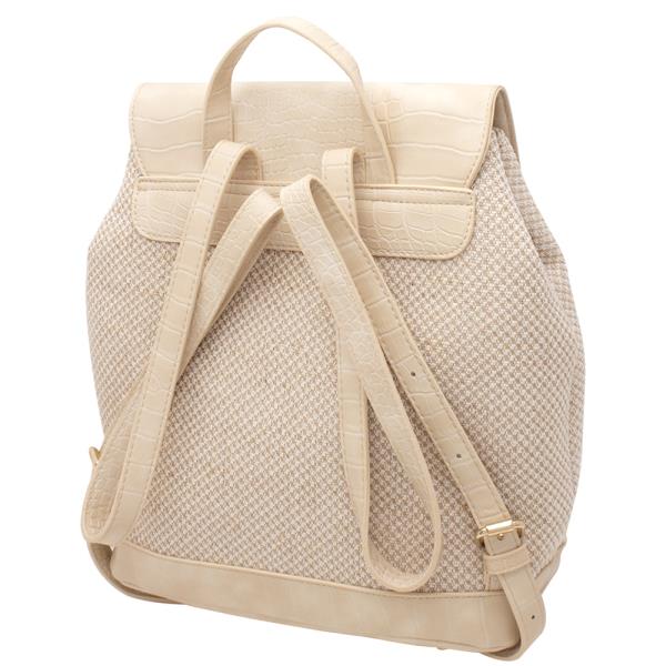 FASHION DOUBLE TEXTURED TWIST LOCK FLAP BACKPACK