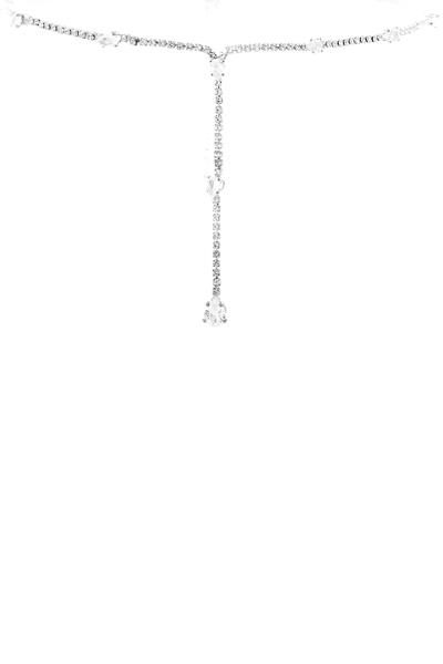 RHINESTONE CRYSTAL TEARDROP LARIAT NECKLACE