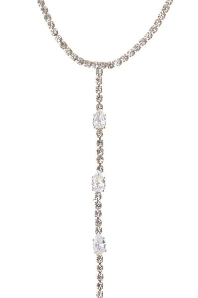 RHINESTONE CUBIC ZIRCONIA TEARDROP Y CHOKER