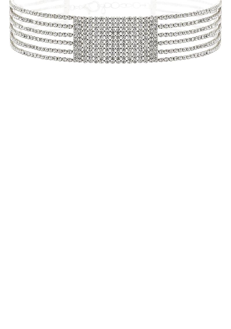 RHINESTONE FIXED RECTANGLE CHOKER