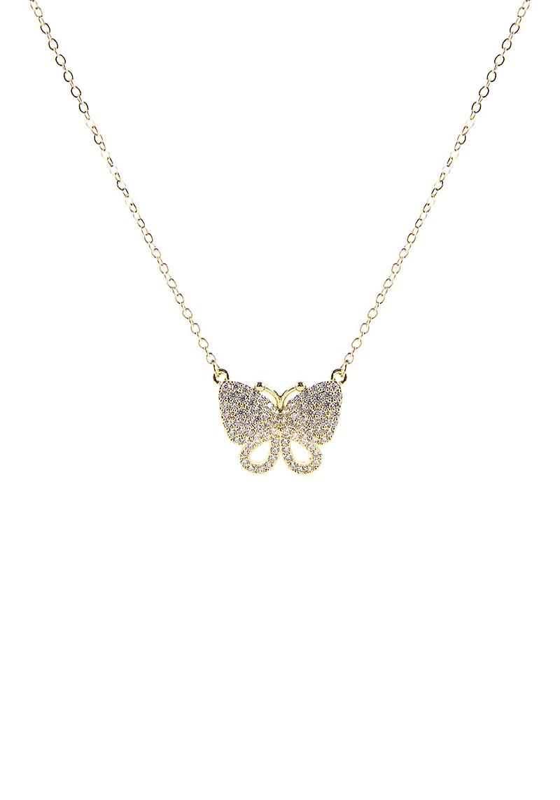 CRYSTAL HOLLOW WING BUTTERFLY NECKLACE
