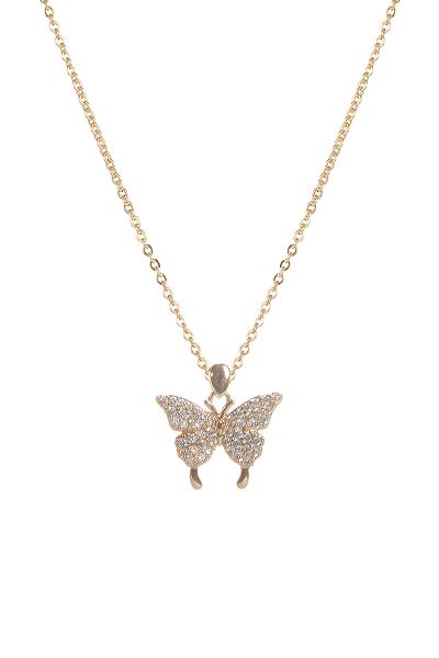 CRYSTAL BUTTERFLY TAIL NECKLACE