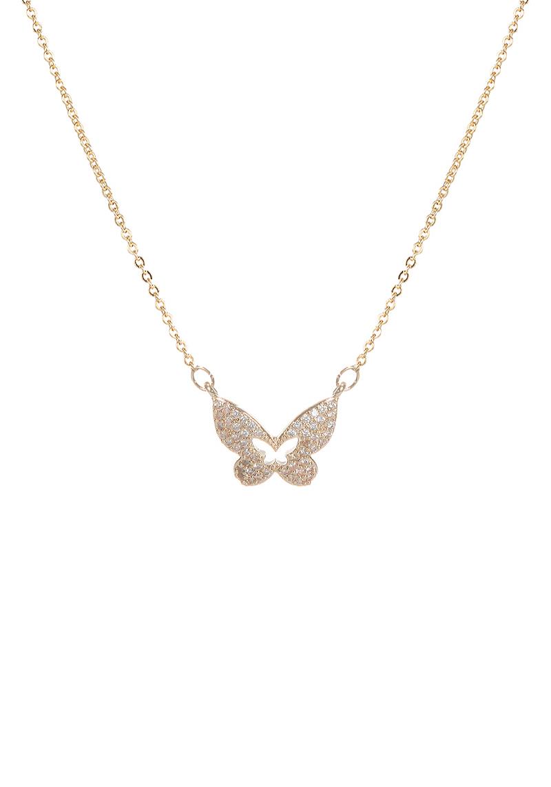 CRYSTAL HOLLOW MID BUTTERFLY NECKLACE