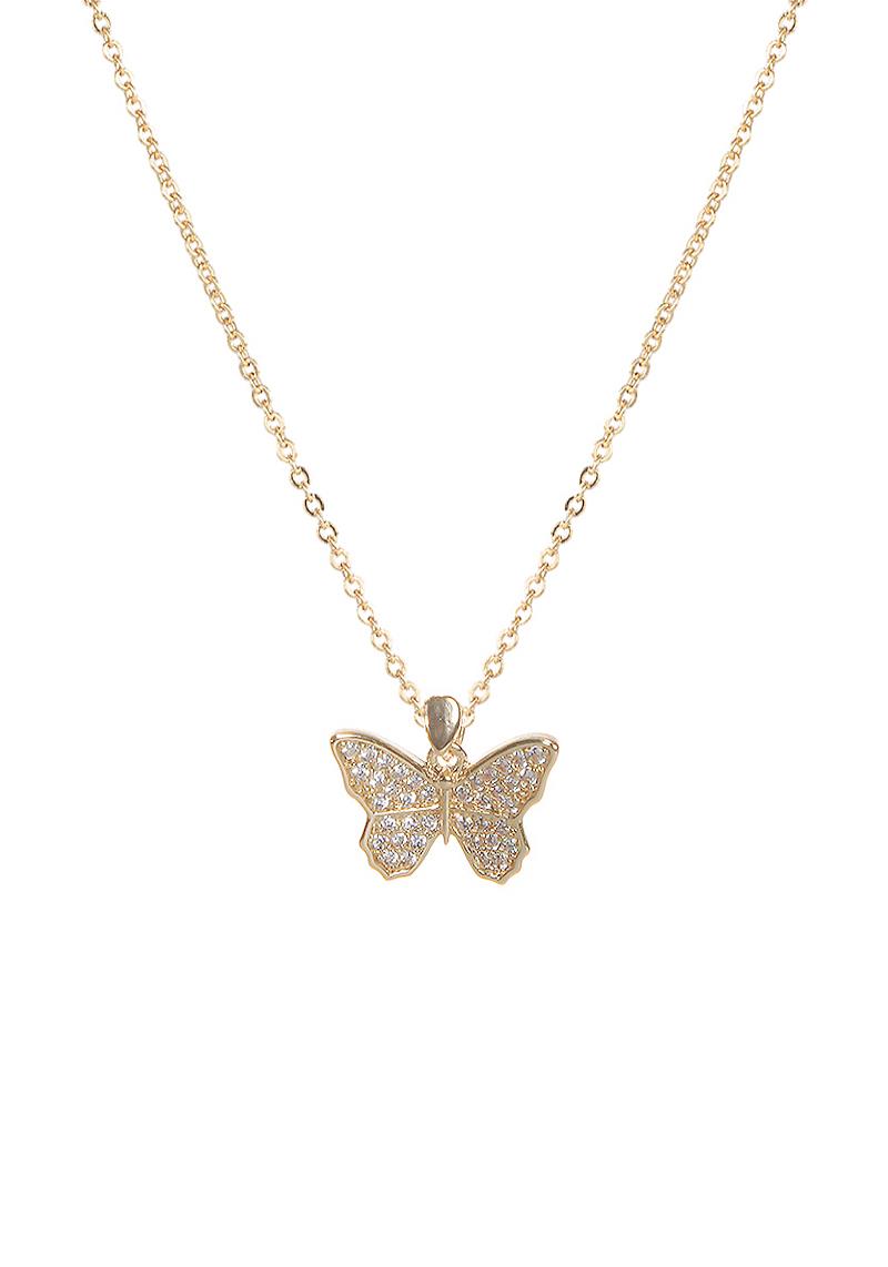 CRYSTAL 3D BUTTERFLY PENDANT NECKLACE