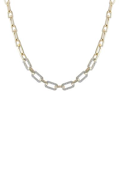CRYSTAL LINK CHAIN CHOKER NECKLACE