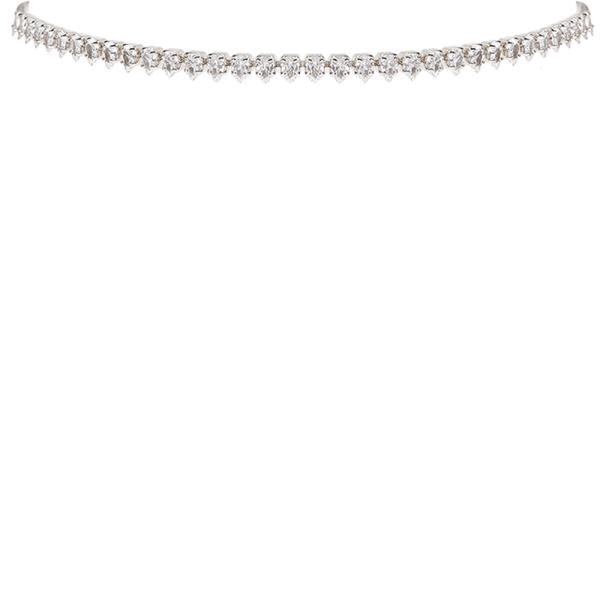 CUBIC ZIRCONIA POINTY CHOKET COLLAR NECKLACE