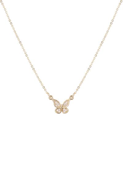 CUBIC ZIRCOINA BUTTERFLY NECKLACE