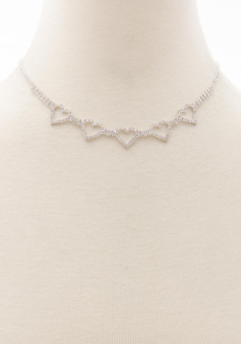 PAVE RHINESTONE HEART NECKLACE