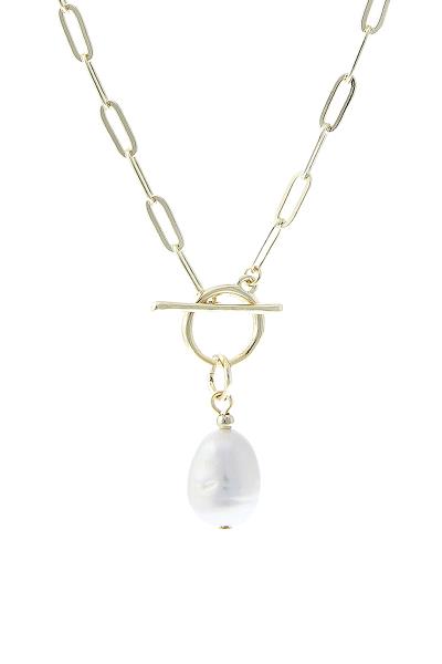 FRESHWATER PEARL TOGGLE NECKLACE