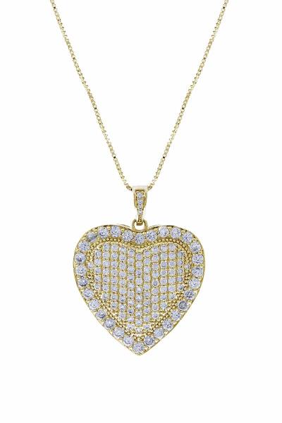 RHINESTONE HEART PENDANT NECKLACE