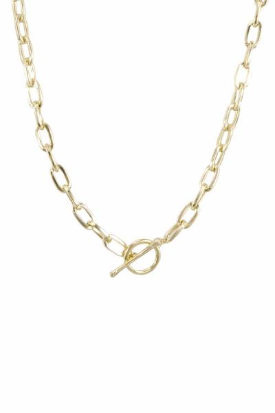 METAL CHAIN TOGGLE CLASP NECKLACE