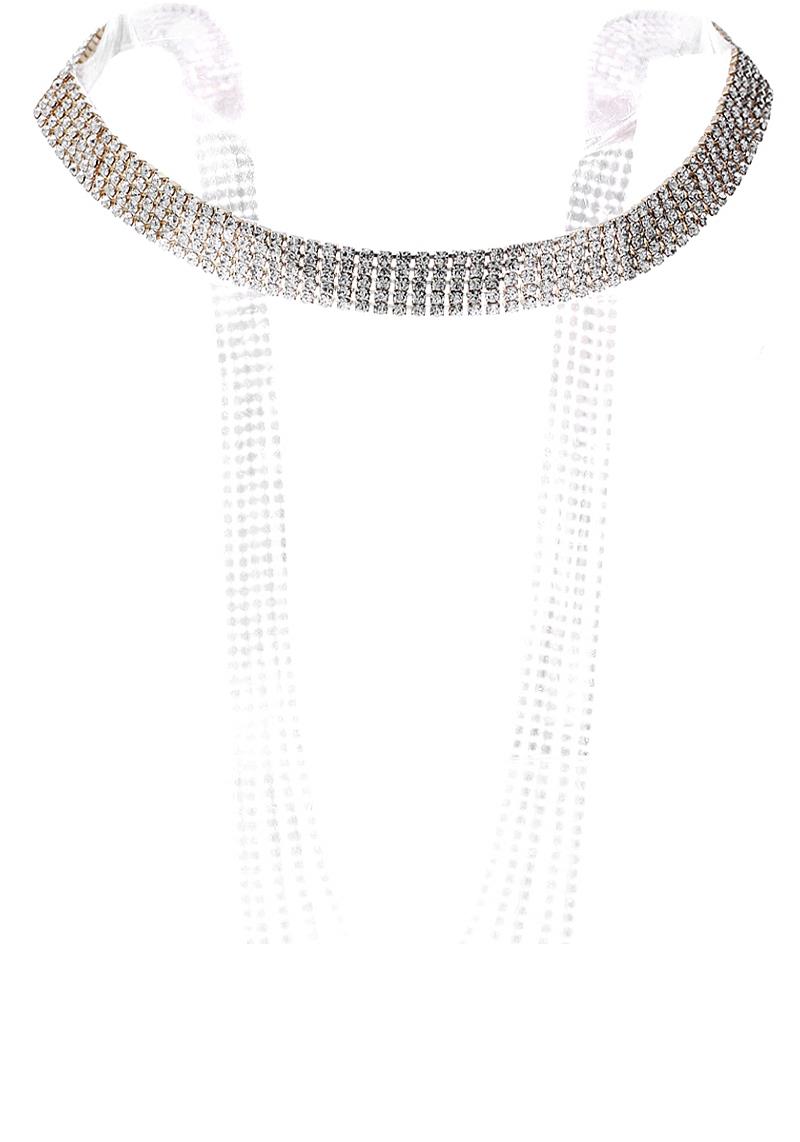 FASHION RHINESTONE BACKDROP NECKLACE