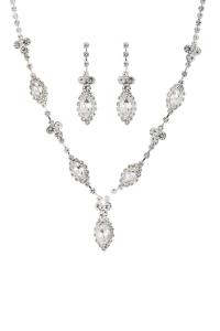 MARQUISE DROP BRIDAL NECKLACE AND EARRING SET