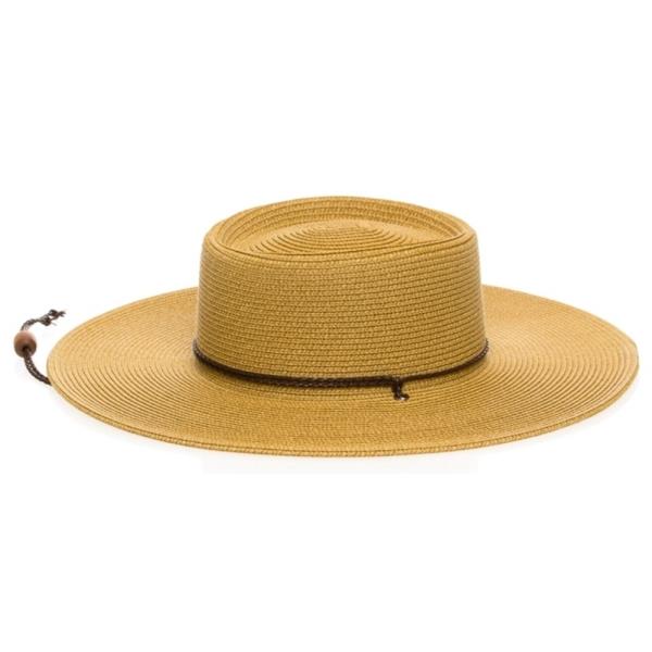 WIDE BRIM BOATER W/ CHIN STRAP