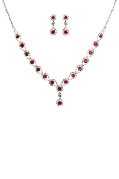 cirCIRCLE DROP BRIDAL NECKLACE EARRING SET