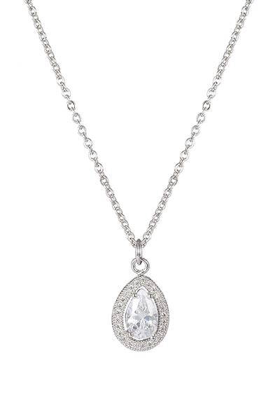 5X8 MM CUBIC ZIRCONIA PEAR SHAPE NECKLACE