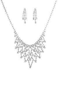 STATEMENT CRYSTAL RHINESTONE NECKLACE EARRING SET