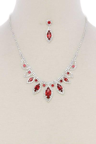 MARQUISE SHAPE RHINESTONE NECKLACE