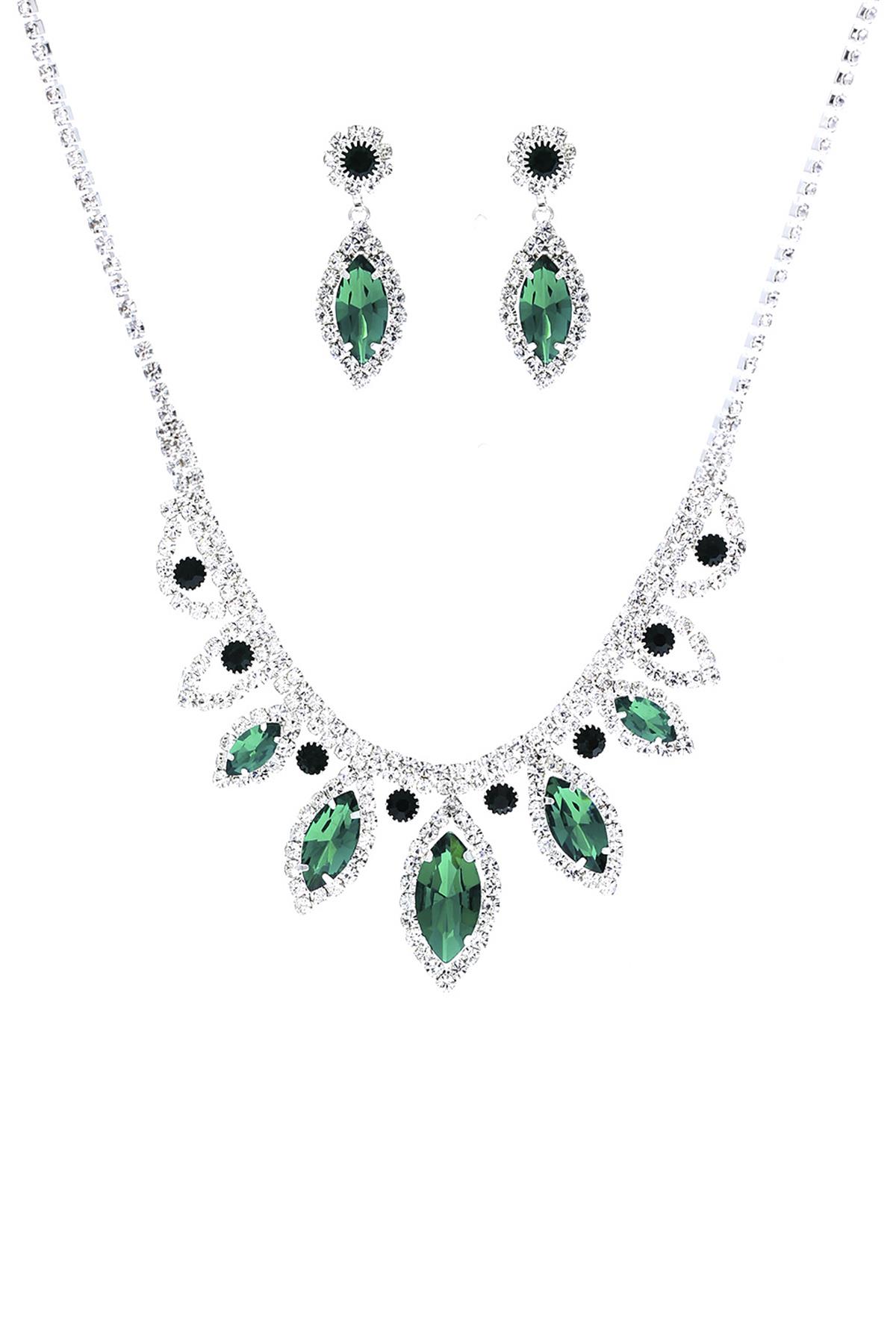 MARQUISE SHAPE RHINESTONE NECKLACE