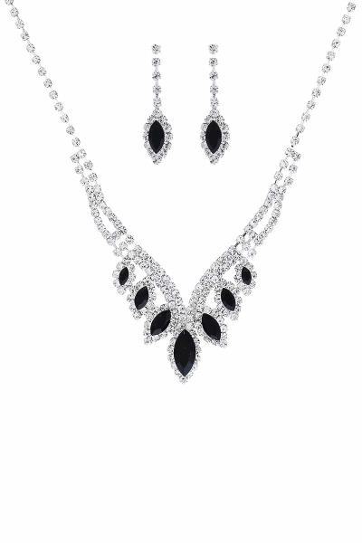 MARQUISE SHAPE RHINESTONE NECKLACA