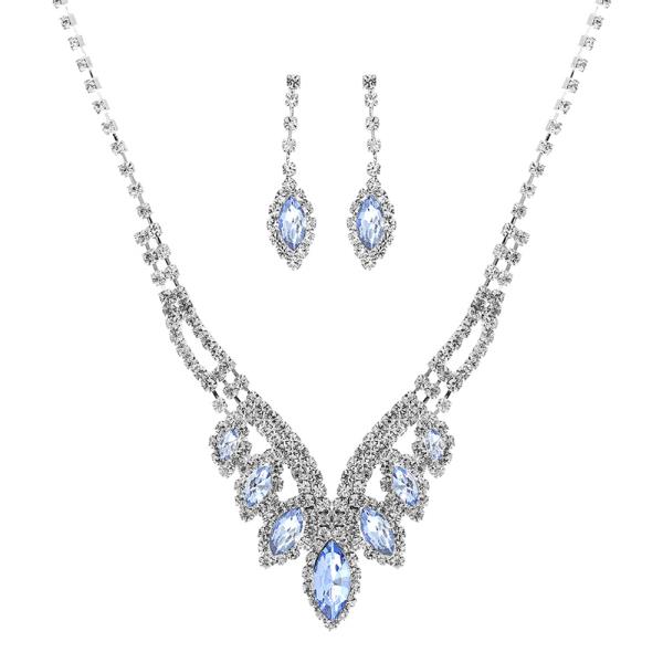 MARQUISE SHAPE RHINESTONE NECKLACA