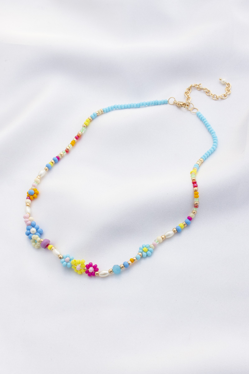 FLOWER SEED BEAD NECKLACE