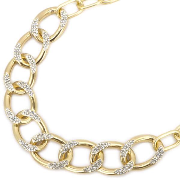 OVAL LINK RHINESTONE NECKLACE