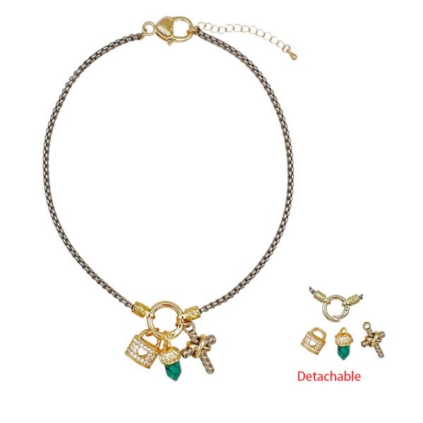 THREE CHARM DETACHABLE BRACELET