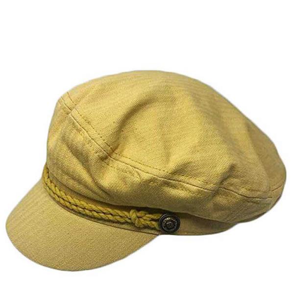 Cotton Herringbone Texture Newsboy Greek Fisherman Hat