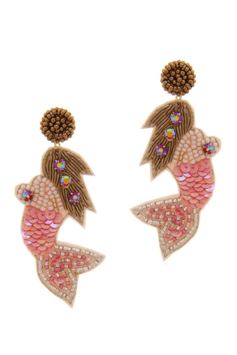 SEA LIFE BEADED MERMAID EARRING