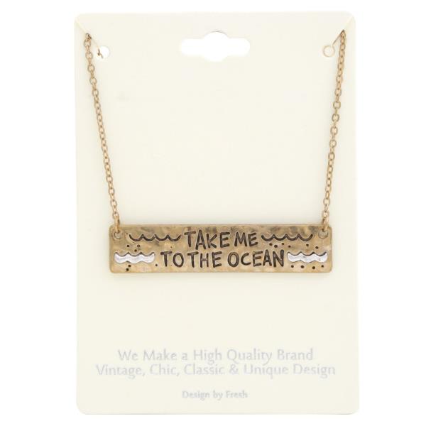 TAKE ME TO THE OCEAN METAL BAR NECKLACE