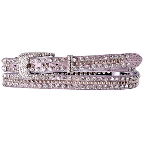 RHINESTONE BUCKLE STUDS PU LEATHER BELT