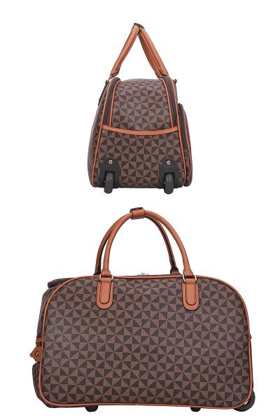 FASHION MONOGRAM LARGE TRAVEL ROLLER DUFFEL BAG