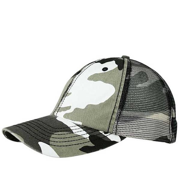 ENZYME WASHED CAMOUFLAGE MESH CAP