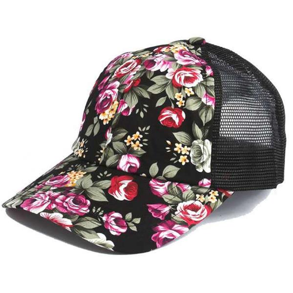 FLORAL PATTERN MESH CAP