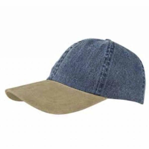 WASHED PIGMENT DYED TWILL CAP WITH SUEDE BILL CAPS