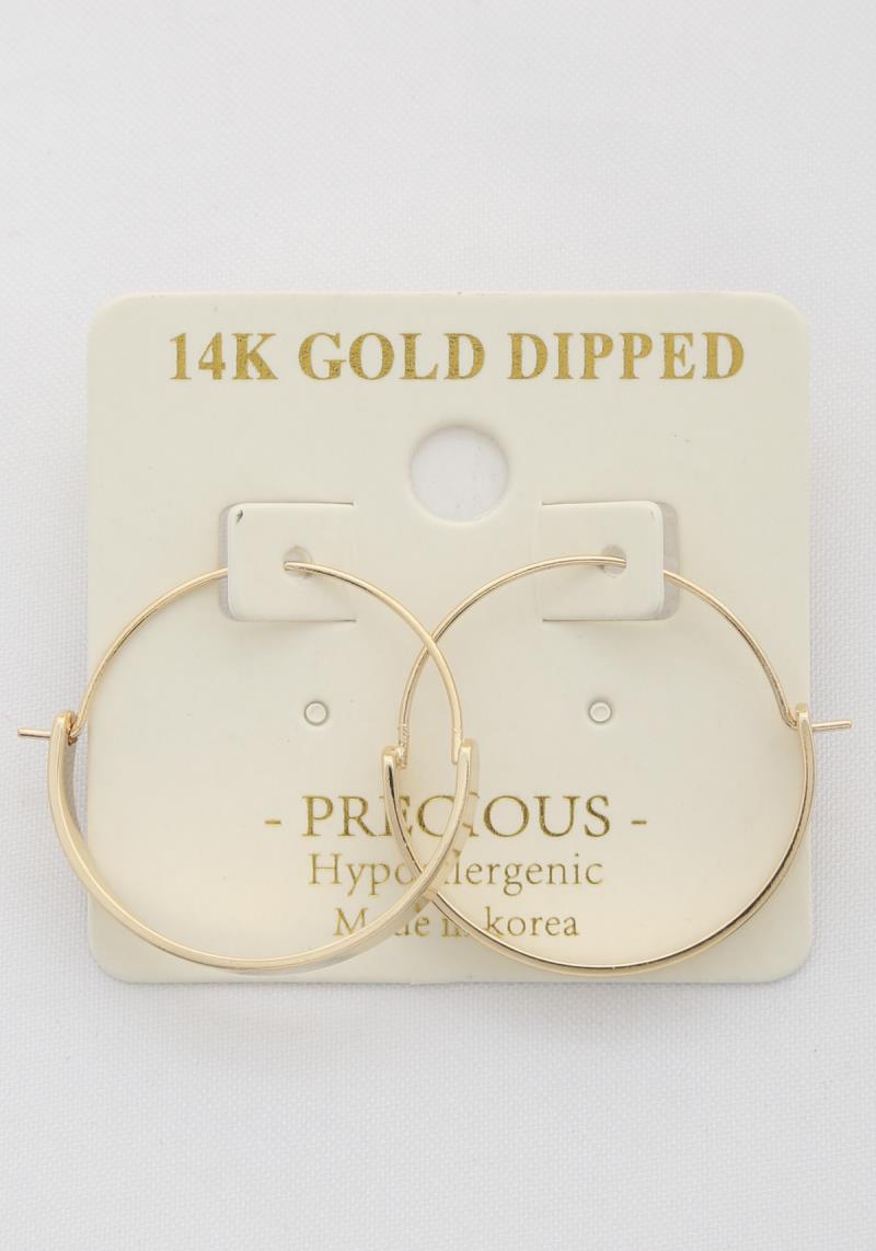 METAL 14K GOLD DIPPED HOOP EARRING