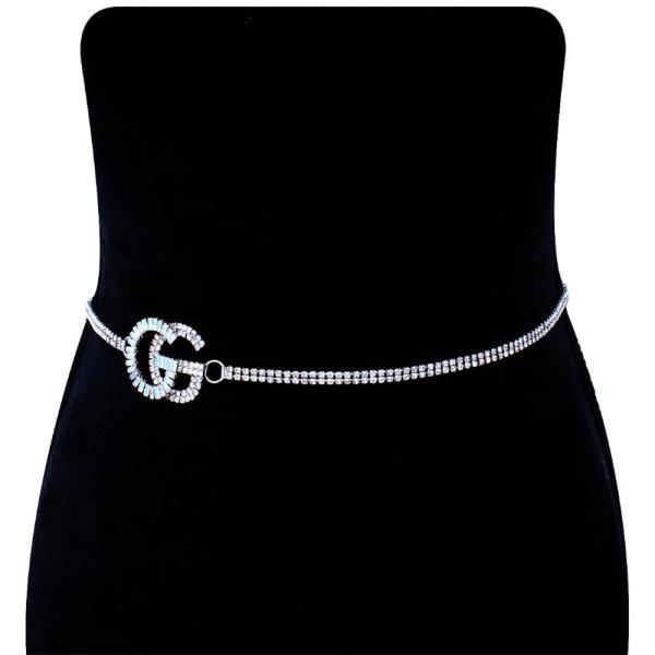 RHINESTONE TREND LETTER HOOK BELT