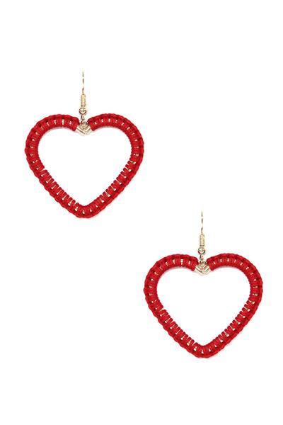 HEART THREAD SHAPE HOOK EARRING