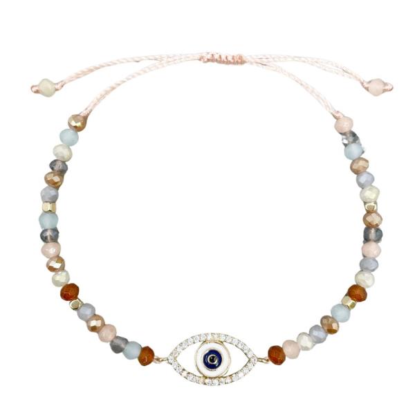 EYE BEADED ADJUSTABLE BRACELET