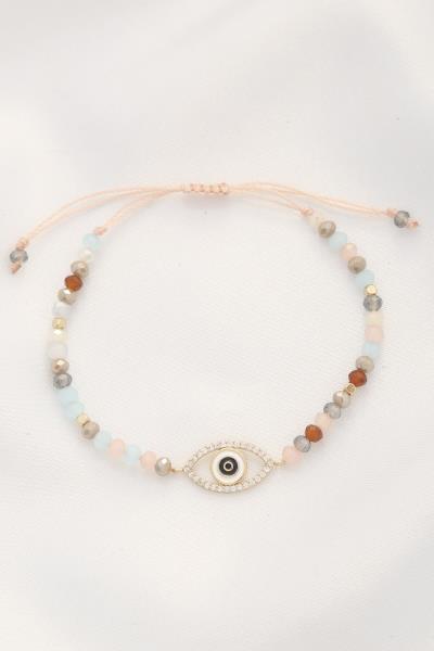 EYE BEADED ADJUSTABLE BRACELET
