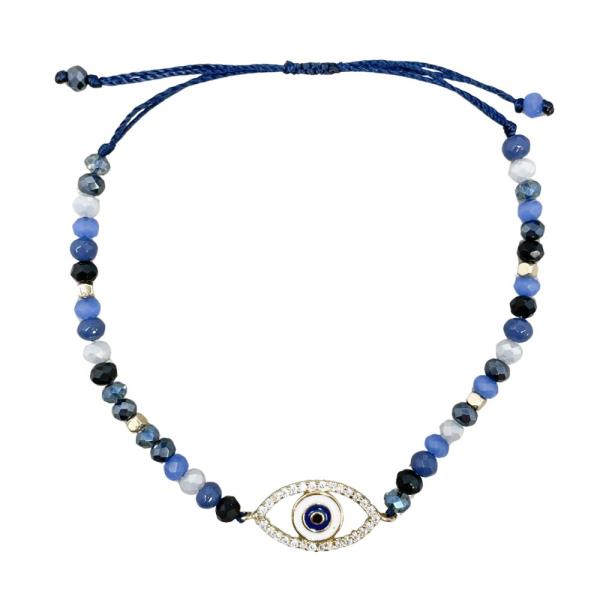 EYE BEADED ADJUSTABLE BRACELET