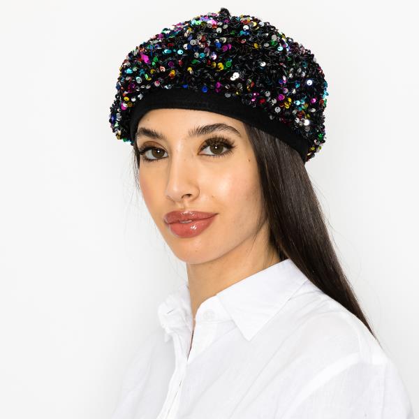 SEQUIN BAKER BOY HAT