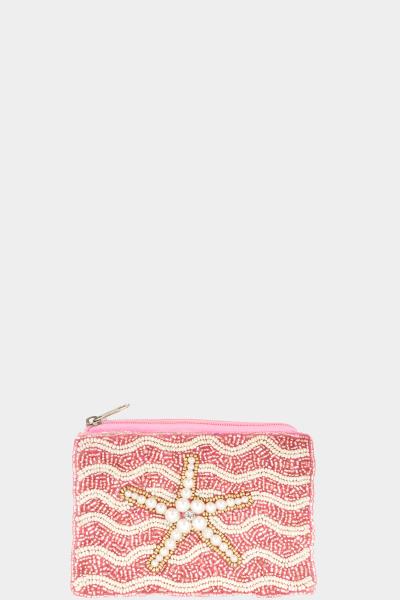SEED BEAD SEA LIFE STARFISH MINI COIN PURSE