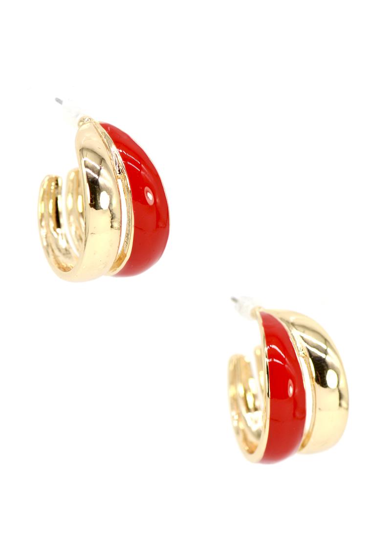 METAL TWO TONE HOOP EARRING