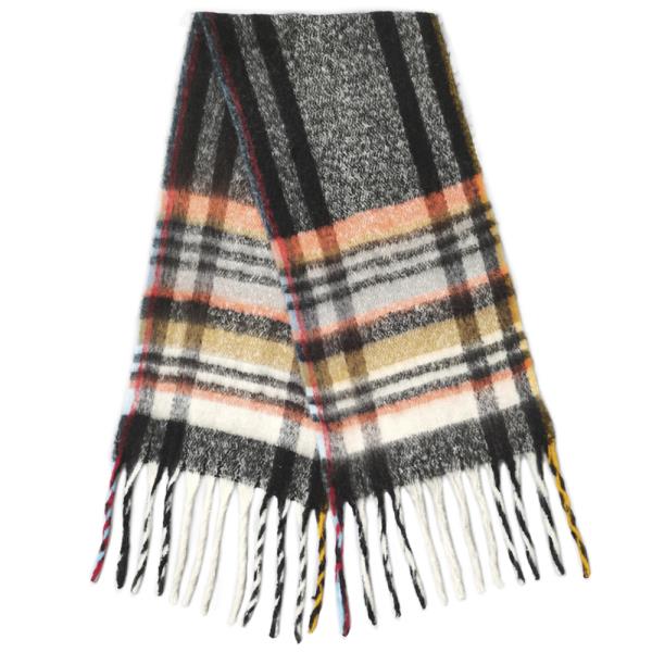 MULTI STRIPE COZY SCARF WITH FRINGE