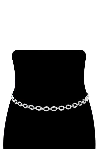 METAL OVAL PATTERN LINK HOOK BELT