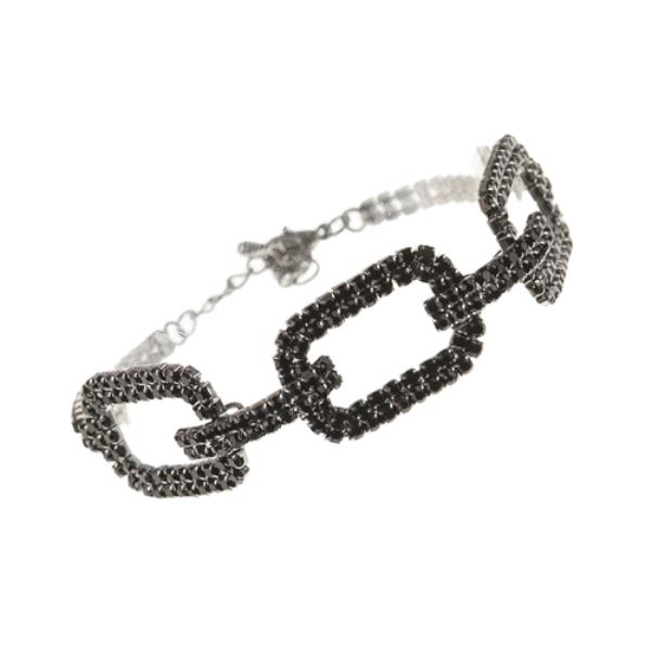 RHINESTONE LINK CHAIN BRACELET